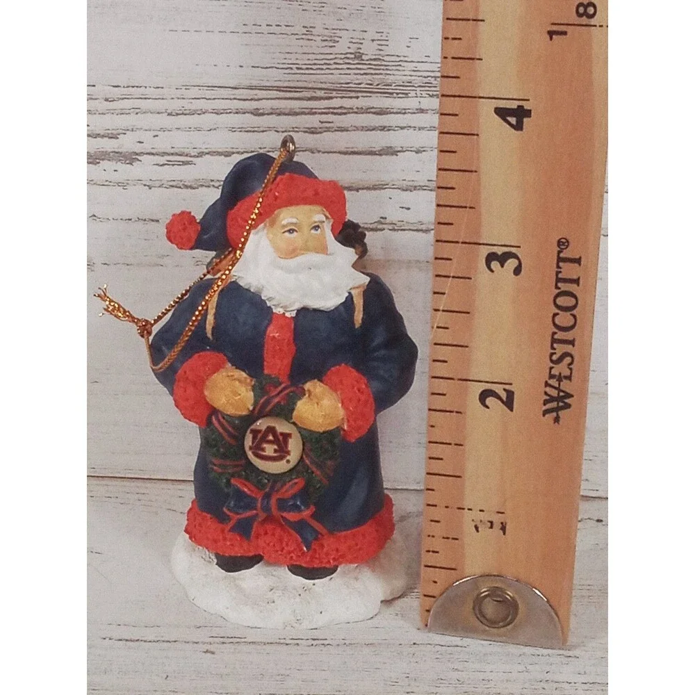 Vintage Collegiate Collectibles Auburn Tigers Santa W Wreath Ornament